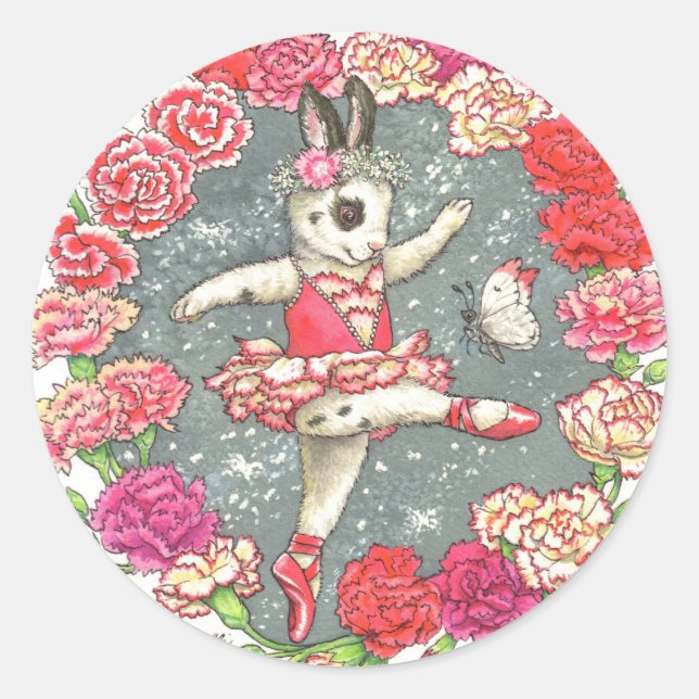 Ballerina Bunny Stickers Carnation (Vorderseite)