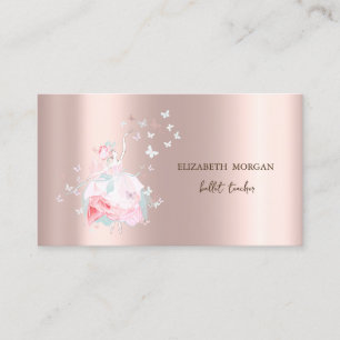 Ballerina Butterflies Rose Gold Visitenkarte