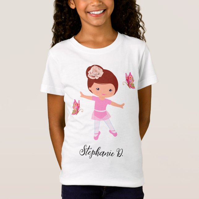 Ballerina Butterfly Friend Tutu Ballet Girl T-Shirt (Vorderseite)