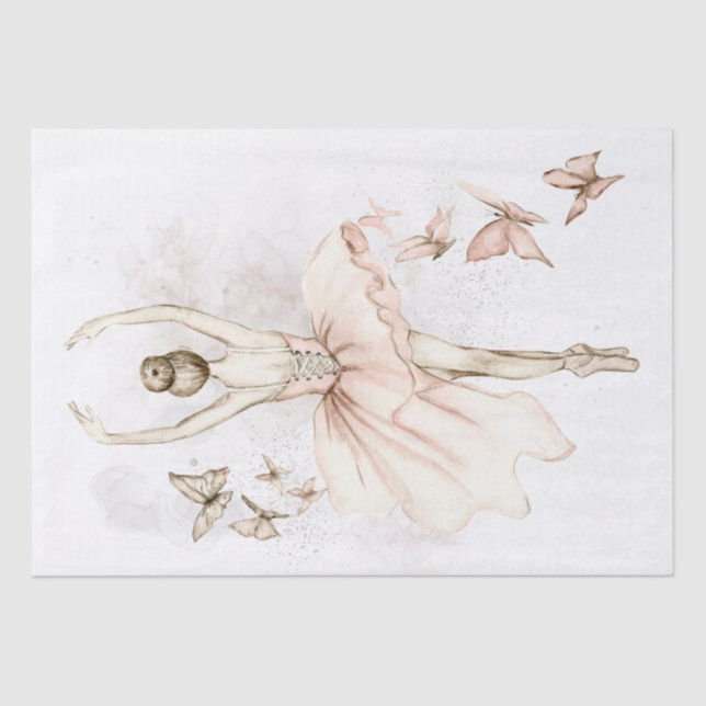 Ballerina Butterfly Watercolor Seidenpapier (Vorderseite)