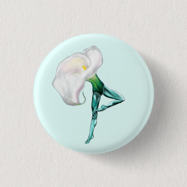 Ballerina Calla Lily Ballet Dancer Button (Vorderseite)