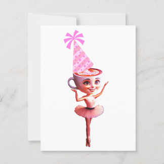 Ballerina Cappuccina in Birthday Party Hat Postkarte