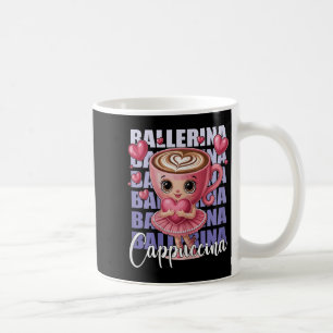 Ballerina Cappuccino - mit einem rosa Herz in ihre Kaffeetasse