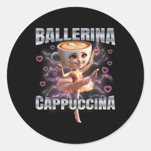 Ballerina Cappuccino Runder Aufkleber