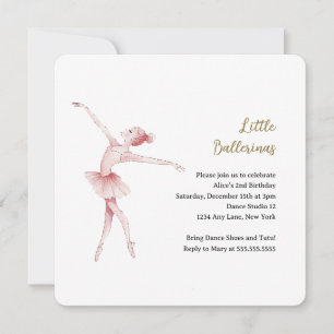 Ballerina Center Bühne Kindergeburtstag Party Einladung