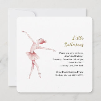 Ballerina Center Bühne Kindergeburtstag Party Einladung