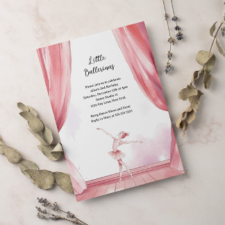 Ballerina Center Bühne Kindergeburtstag Party Einladung