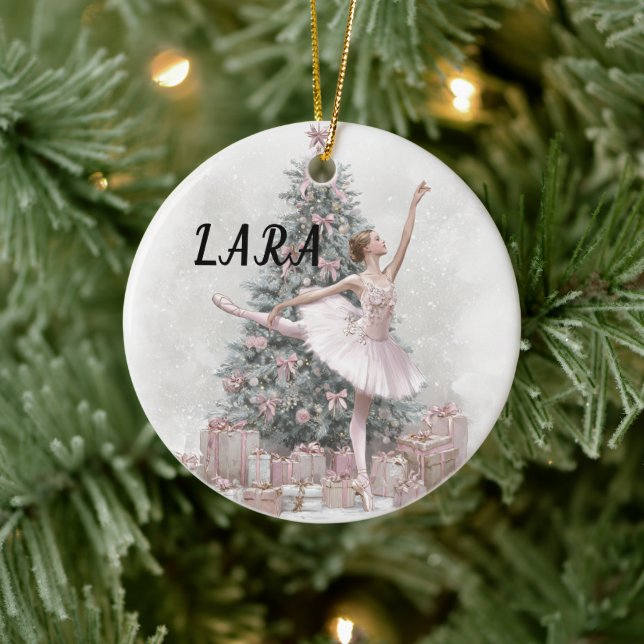 Ballerina Christmas Ornament – Add Your Name (Baum)