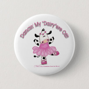 Ballerina Cow Button