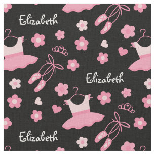 Ballerina Custom Fabric Pink Black Stoff