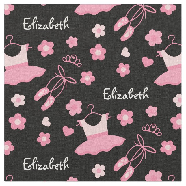 Ballerina Custom Fabric Pink Black Stoff (Nahaufnahme)