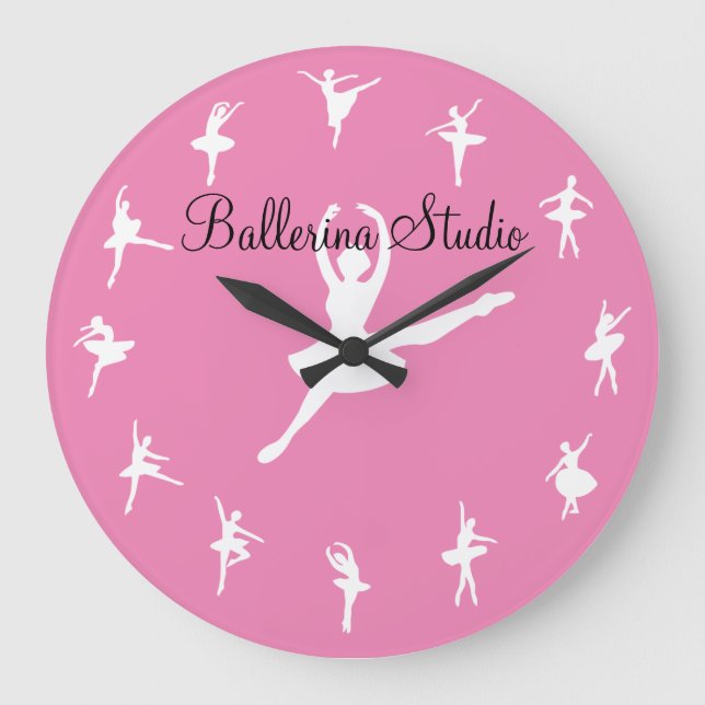 Ballerina Dance Class Thema Wand Große Wanduhr (Vorderseite)