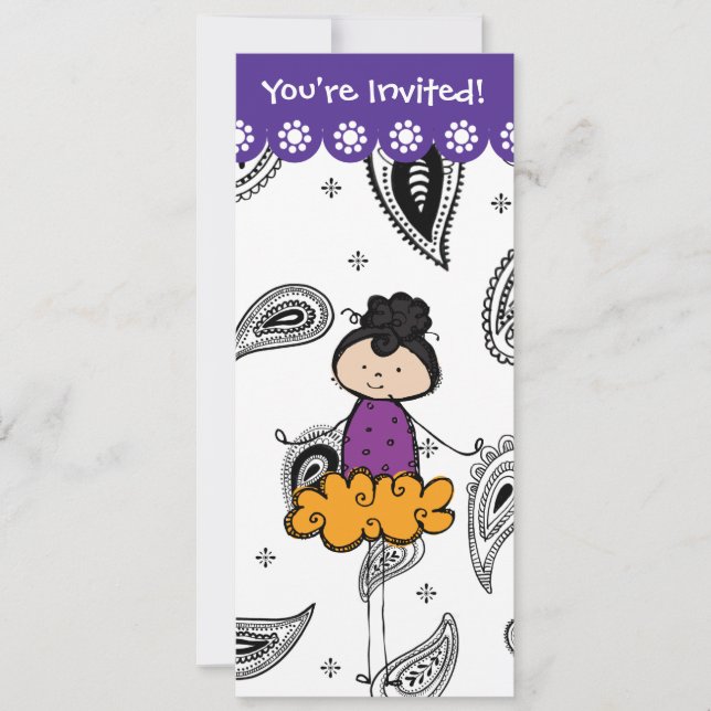 Ballerina Dance Einladungen (Vorderseite)