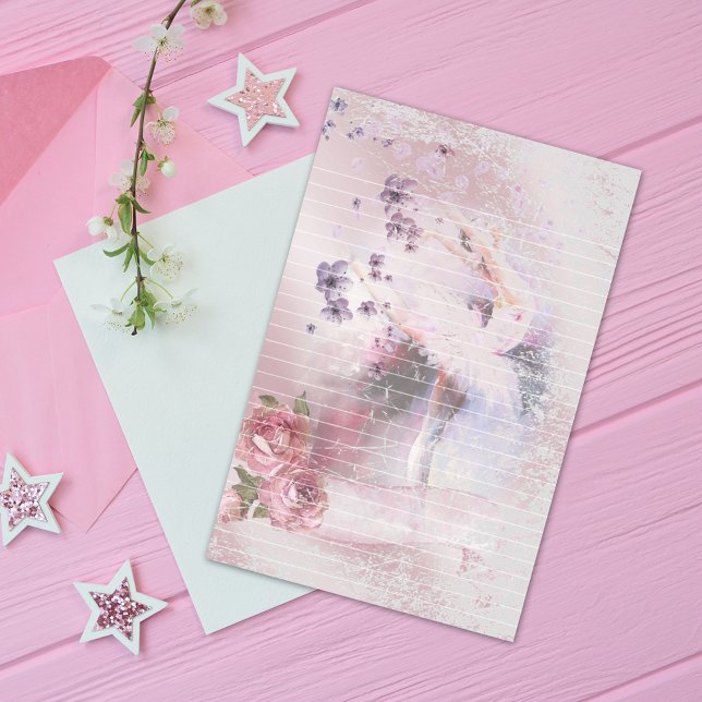 Ballerina Dance Florals Lined Briefpapier (Von Creator hochgeladen)