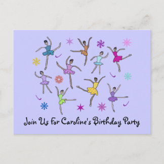 Ballerina Dance Geburtstagseinladung Postkarten