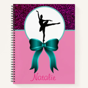 Ballerina Dance Glitzer und Bow Notizbuch