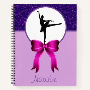 Ballerina Dance Glitzer und Bow Notizbuch