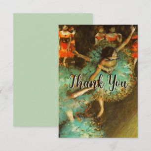 Ballerina Dance Green Dancer Edger Degas Painting Dankeskarte