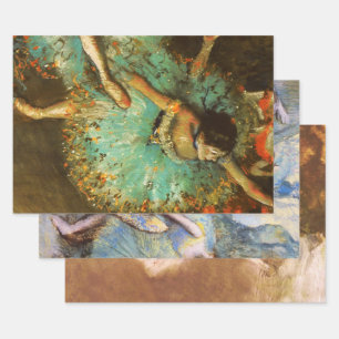 Ballerina Dance Green Dancer Edger Degas Painting Geschenkpapier Set