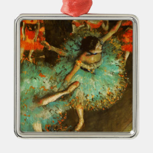 Ballerina Dance Green Dancer Edger Degas Painting Ornament Aus Metall
