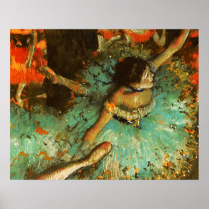 Ballerina Dance Green Dancer Edger Degas Painting Poster