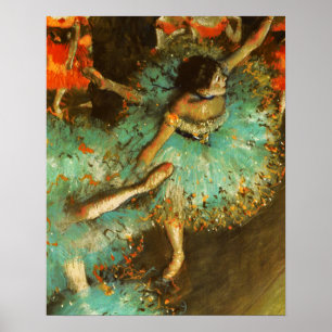 Ballerina Dance Green Dancer Edger Degas Painting Poster