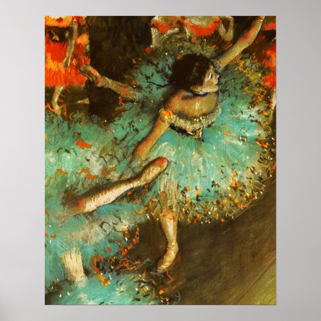 Ballerina Dance Green Dancer Edger Degas Painting Poster (Vorne)