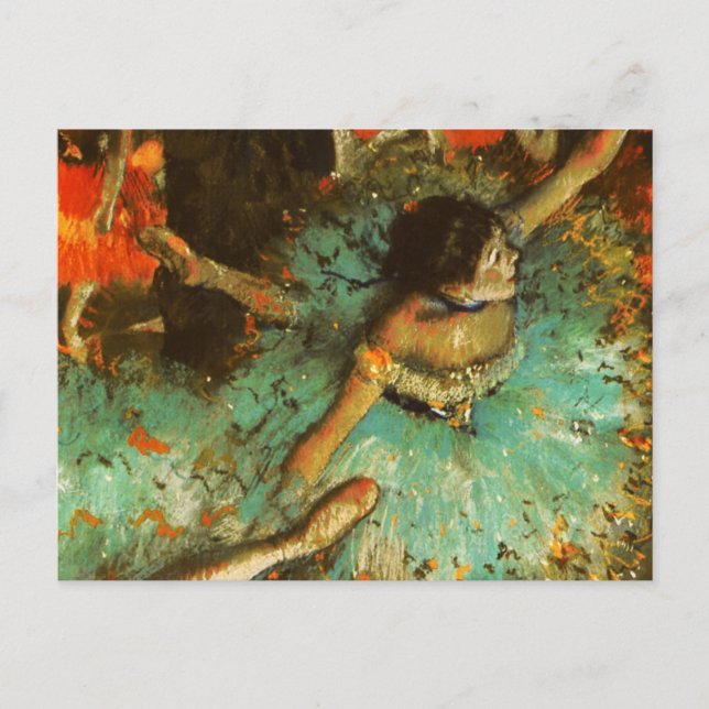 Ballerina Dance Green Dancer Edger Degas Painting Postkarte (Vorderseite)