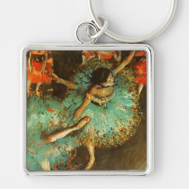Ballerina Dance Green Dancer Edger Degas Painting Schlüsselanhänger (Vorne)