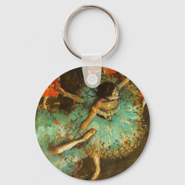 Ballerina Dance Green Dancer Edger Degas Painting Schlüsselanhänger (Vorderseite)