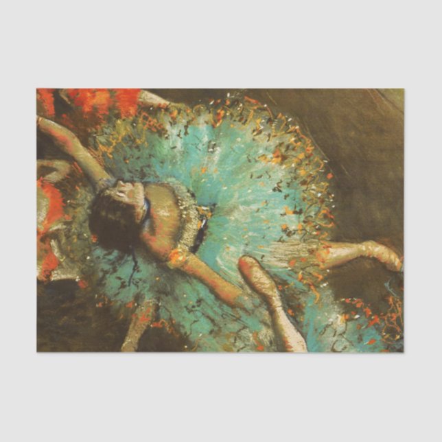 Ballerina Dance Green Dancer Edger Degas Painting Seidenpapier (Vorderseite)