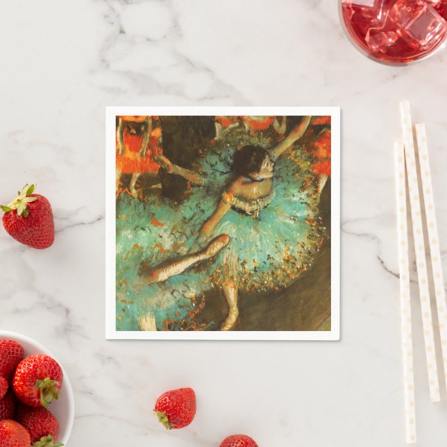 Ballerina Dance Green Dancer Edger Degas Painting Serviette (Beispiel)