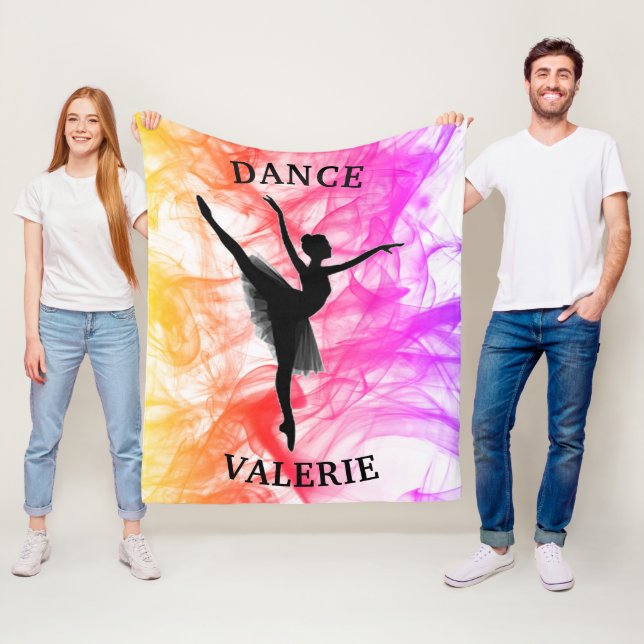 Ballerina Dance Pastel Watercolor Fleece Blanket (Beispiel)