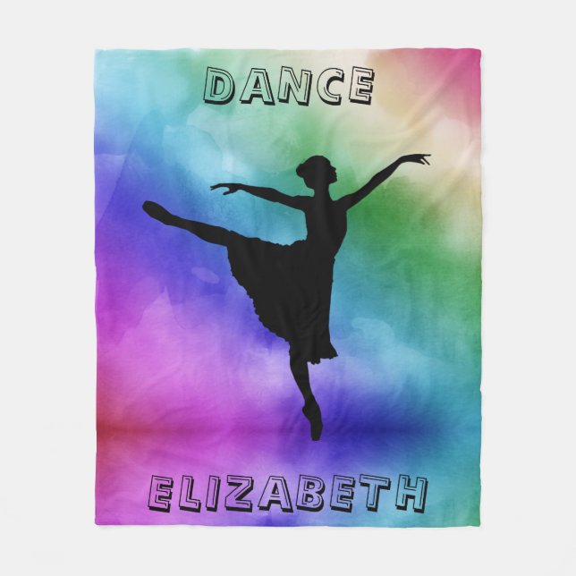Ballerina Dance Pastel Watercolor Fleece Blanket (Vorderseite)