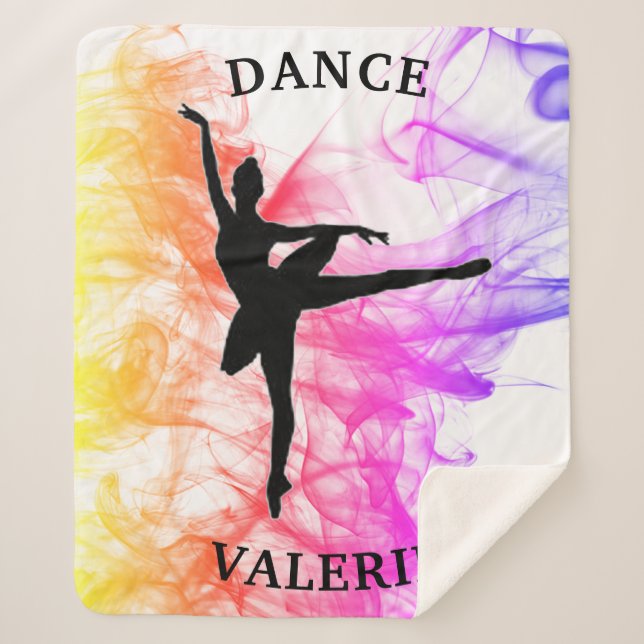 Ballerina Dance Pastel Watercolor Sherpadecke (Vorderseite)