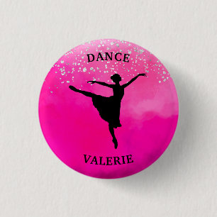 Ballerina Dance Pink Ombre Sparkle Button