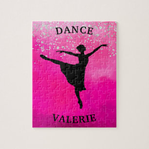 Ballerina Dance Pink Ombre Sparkle Puzzle