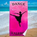 Ballerina Dance Pink Ombre Sparkle  Strandtuch<br><div class="desc">Ballerina Dance Pink Ombre Sparkle design made special with the name of your ballet dancer!</div>