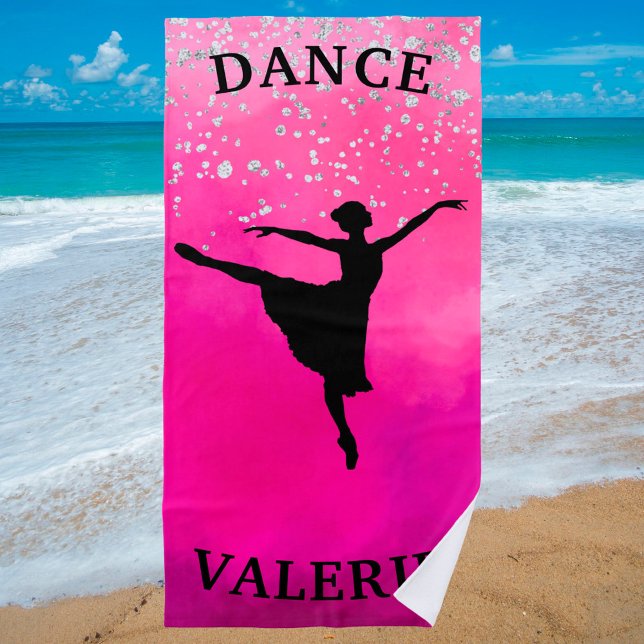 Ballerina Dance Pink Ombre Sparkle  Strandtuch (Von Creator hochgeladen)