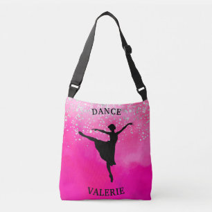 Ballerina Dance Pink Ombre Sparkle Tragetaschen Mit Langen Trägern