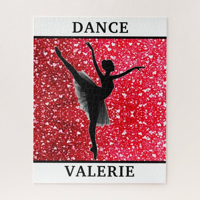 Ballerina Dance Puzzle mit Herz und ihrem Namen! (Vertikal)