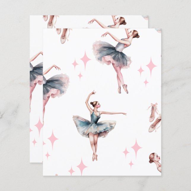 Ballerina Dance Scrapbook Paper (Vorne/Hinten)