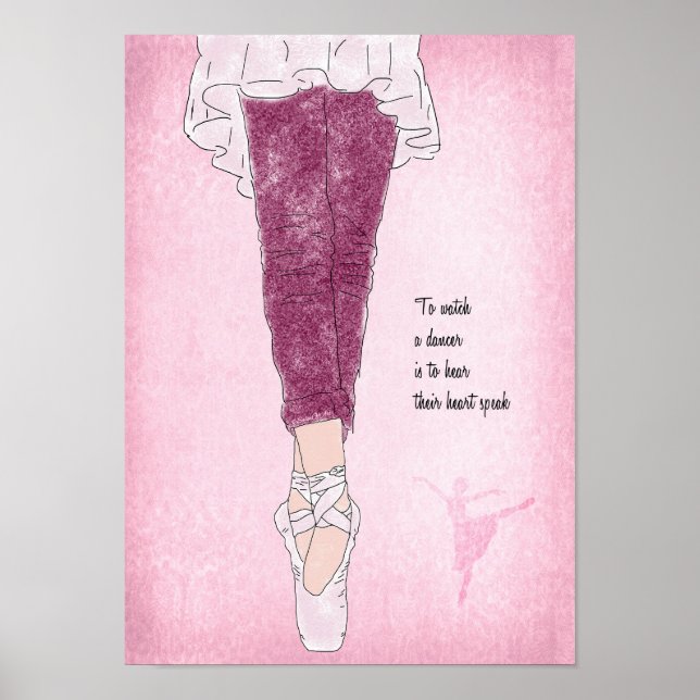 Ballerina Dancer auf Pointe in Pink Poster (Vorne)