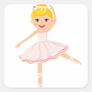 Ballerina Dancer blond Quadratischer Aufkleber