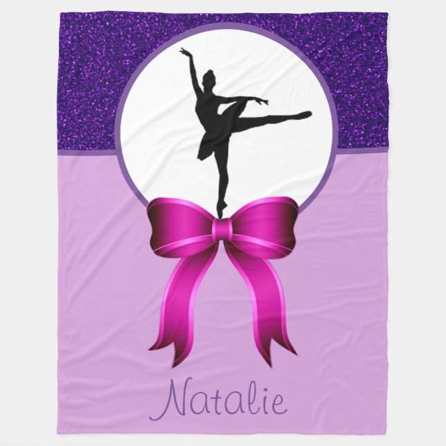 Ballerina Dancer Glitzer und Bow Fleece Blanket (Vorderseite)