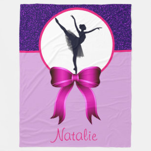 Ballerina Dancer Glitzer und Bow Fleece Blanket