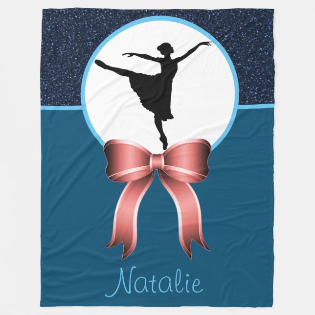 Ballerina Dancer Glitzer und Bow Fleece Blanket (Vorderseite)
