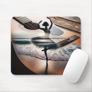 Ballerina Dancer in einer Gitarre Mousepad