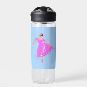 Ballerina Dancer in Magenta Rosa Kleid Trinkflasche