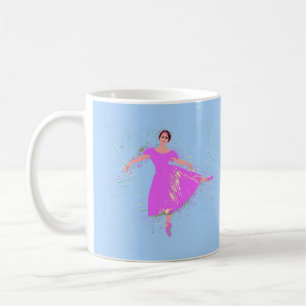 Ballerina Dancer in magentrosa Kleid Kaffeetasse